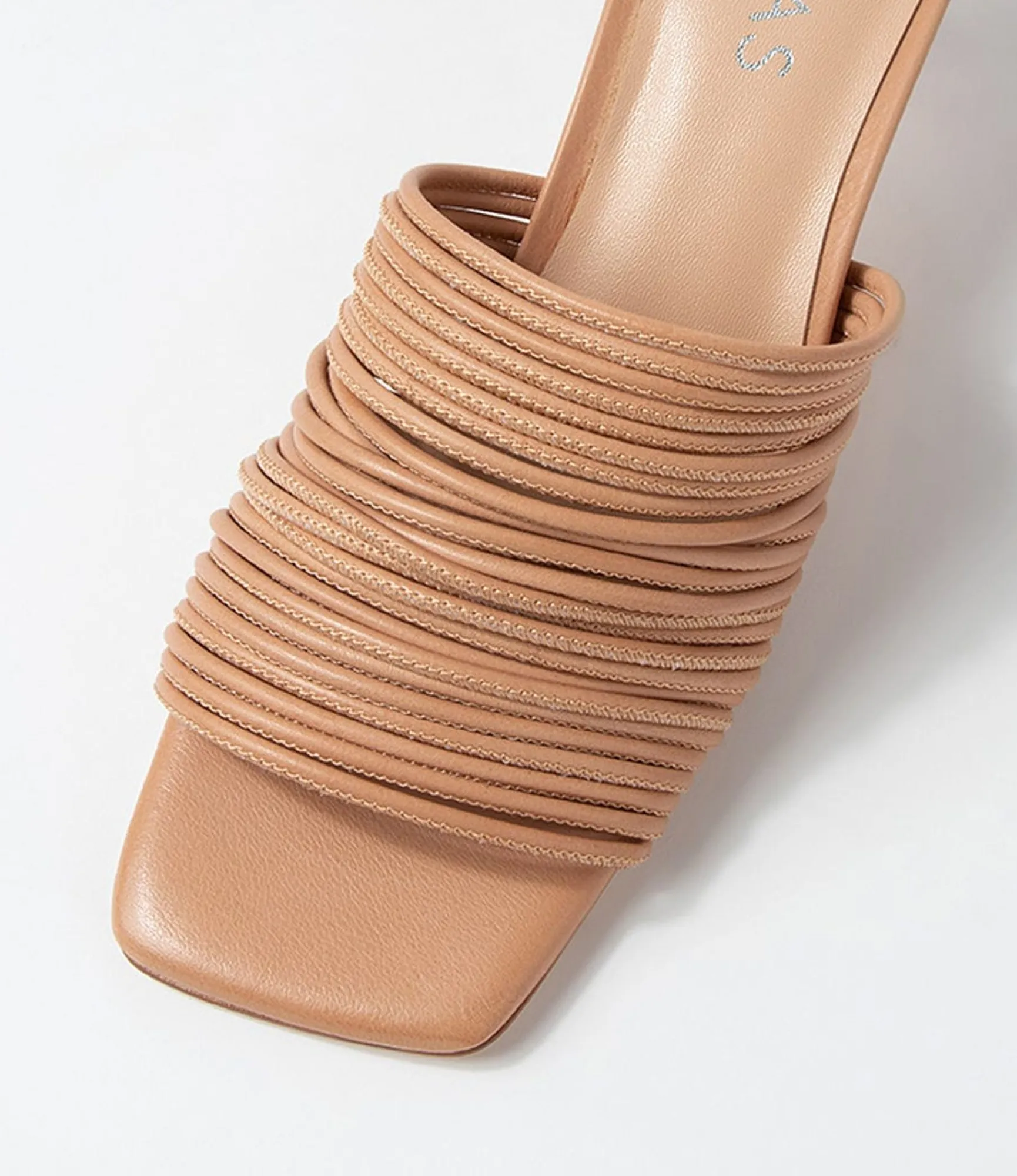 Hot Midas Shoes Dellah Dark Tan Leather Slides