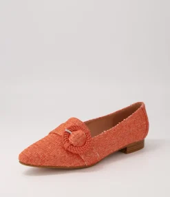 Online Midas Shoes Demira Tangerine Woven Flat Shoes