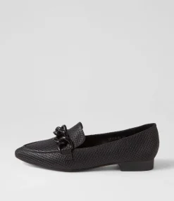 Online Midas Shoes Devin Black Leather Loafers