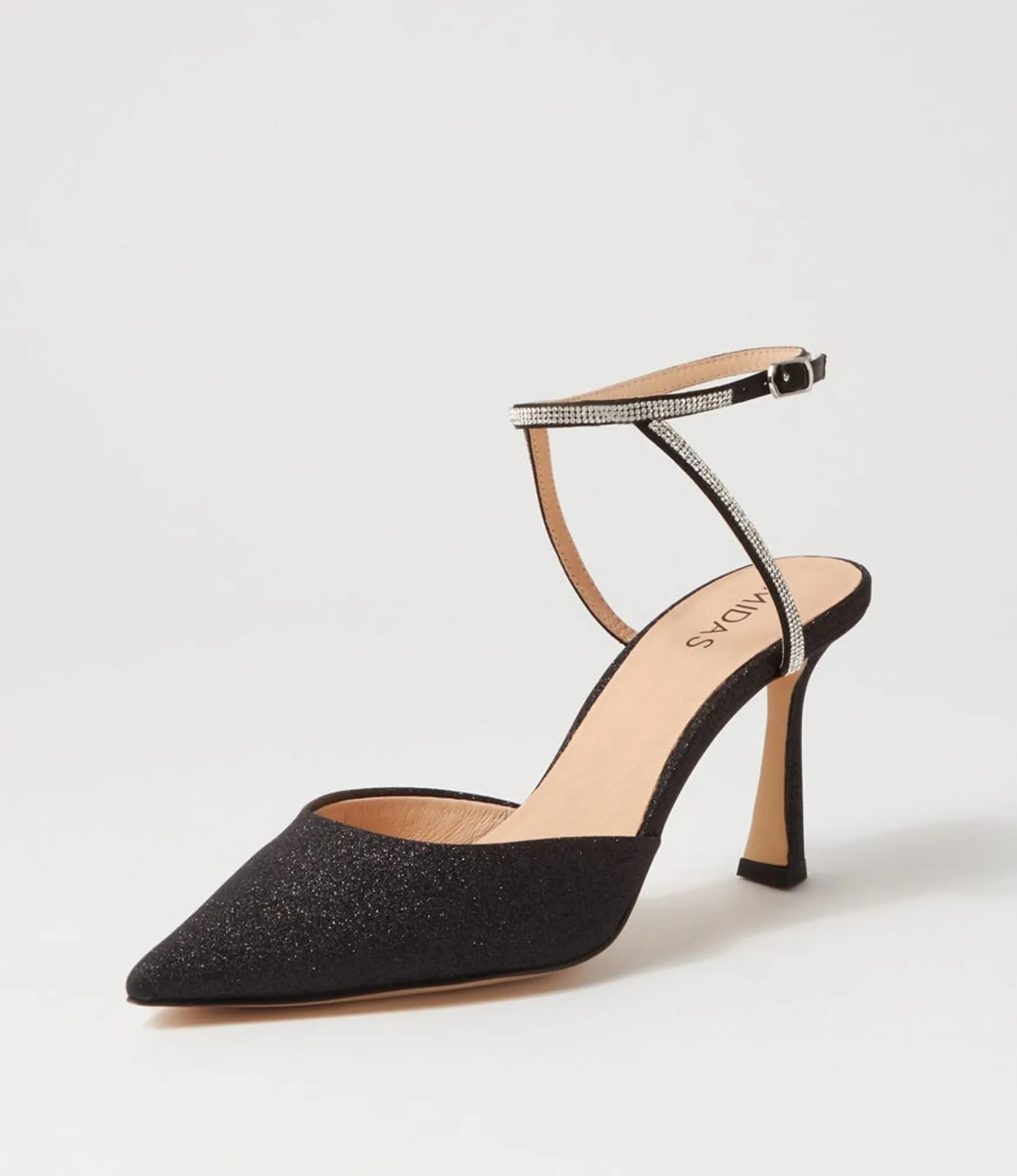 Sale Midas Shoes Dialla Black Glitter Sandals