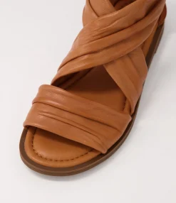 Clearance Midas Shoes Dizzee Tan Leather Sandals