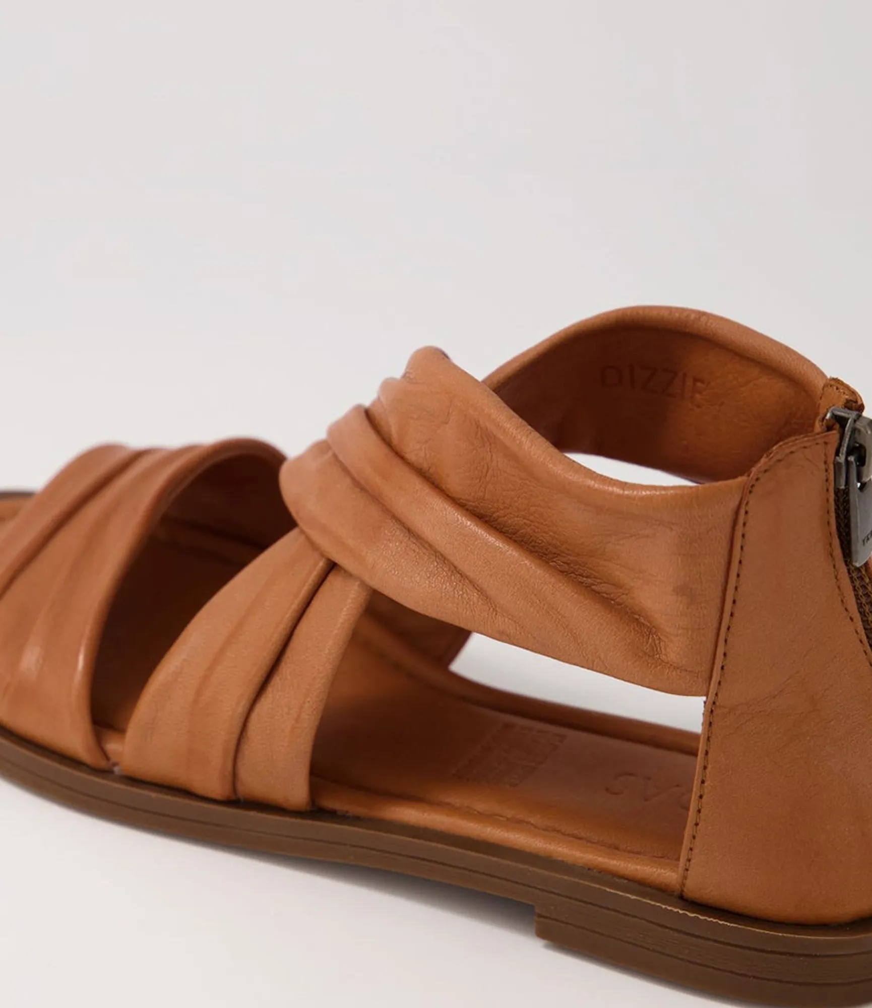 Clearance Midas Shoes Dizzee Tan Leather Sandals
