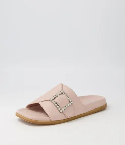 Cheap Midas Shoes Doe Rose Leather Slides
