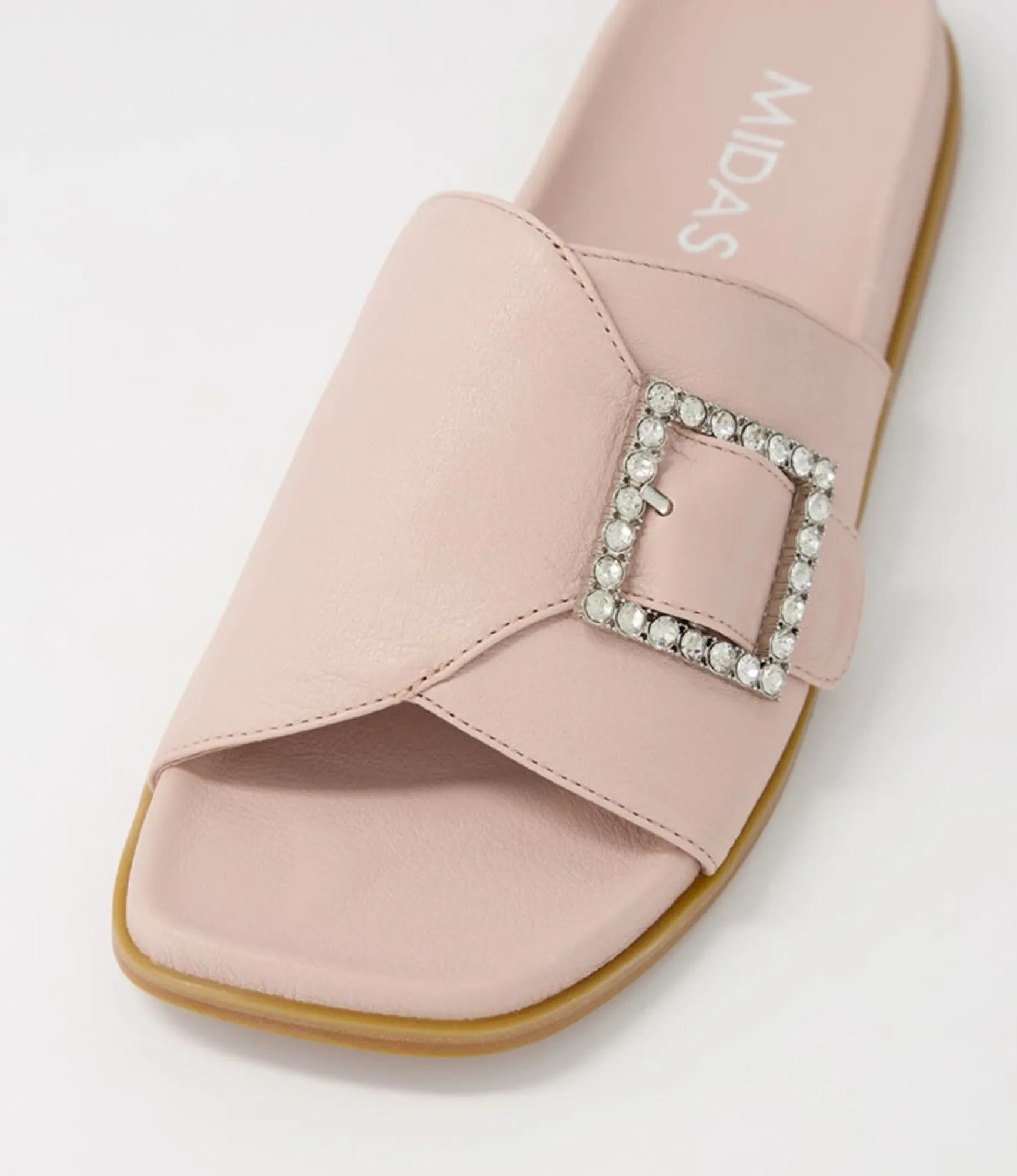Cheap Midas Shoes Doe Rose Leather Slides
