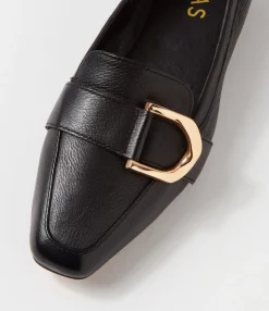 Best Sale Midas Shoes Dorees Black Leather Loafers