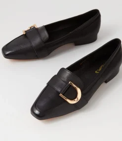 Best Sale Midas Shoes Dorees Black Leather Loafers