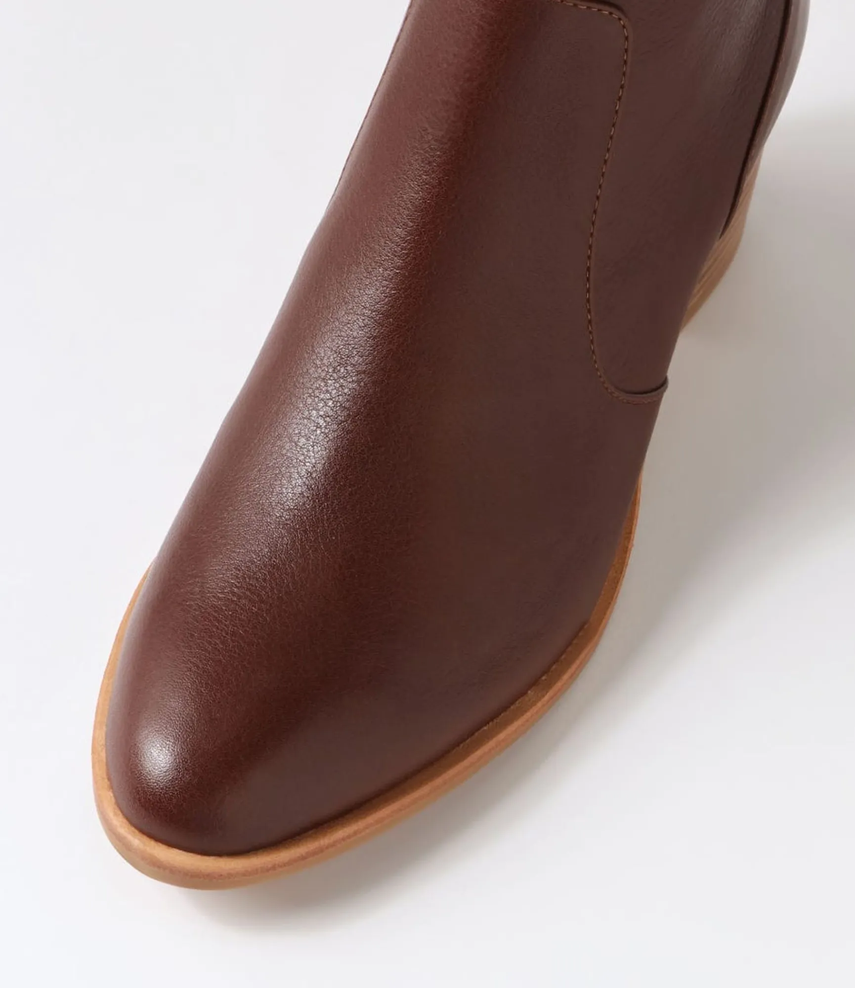 Outlet Midas Shoes Dores Cognac Natural Heel Leather Ankle Boots
