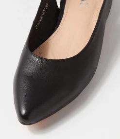 Store Midas Shoes Dyanne Black Leather Flat Shoes