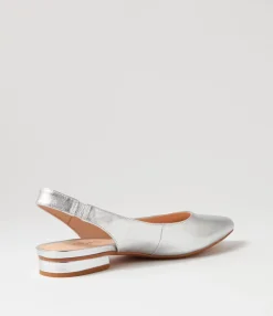 Cheap Midas Shoes Dyanne Silver Leather Flat Shoes