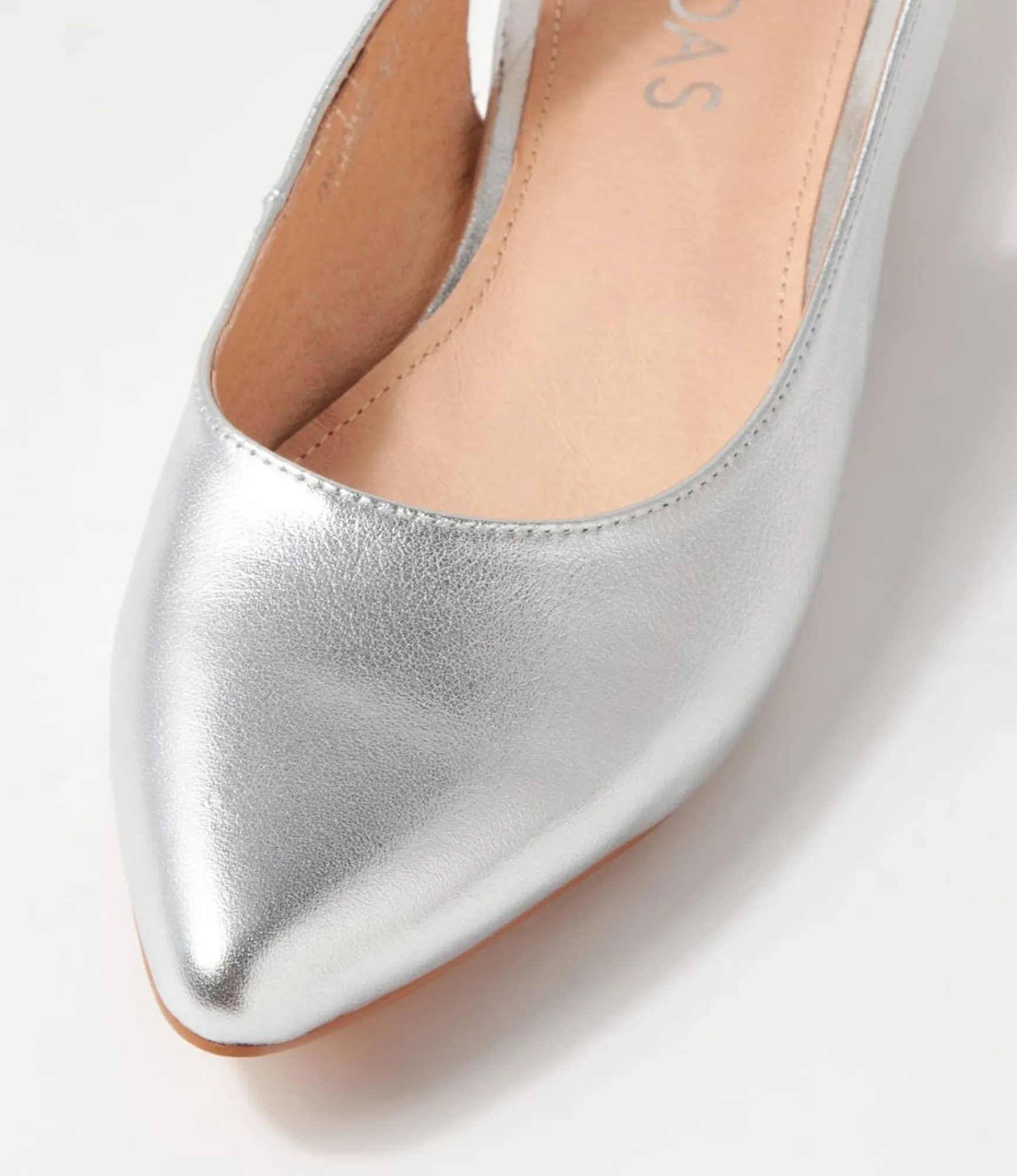Cheap Midas Shoes Dyanne Silver Leather Flat Shoes