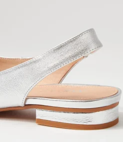 Cheap Midas Shoes Dyanne Silver Leather Flat Shoes