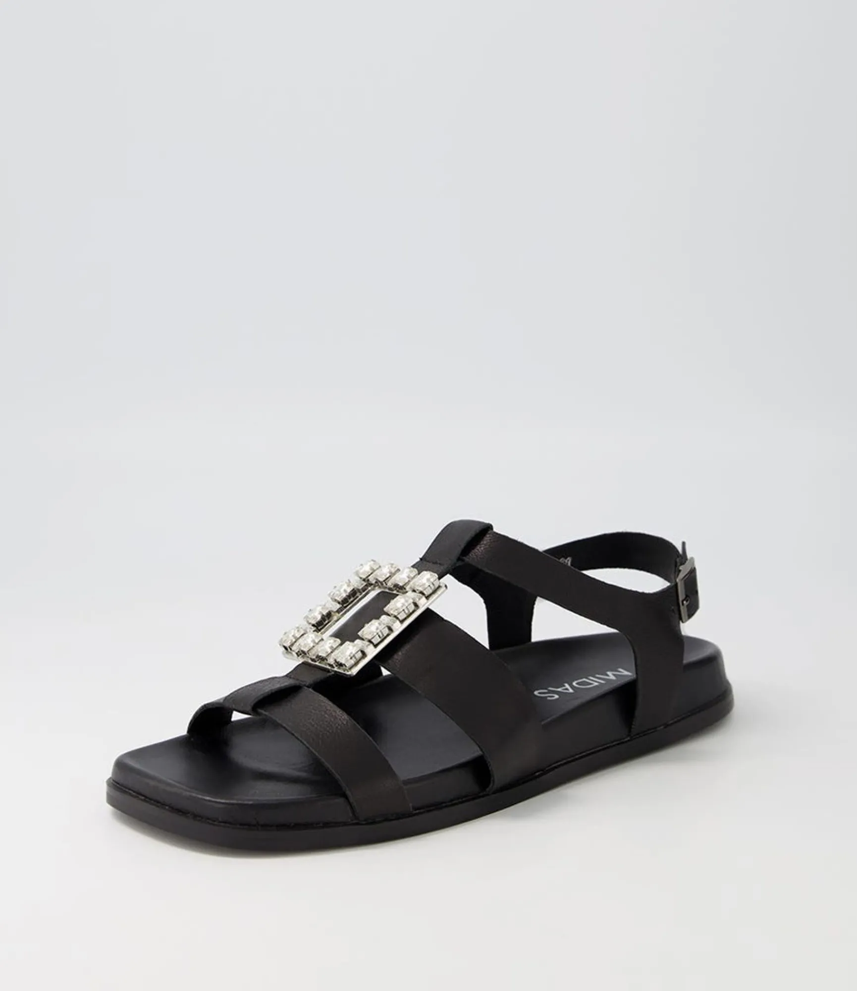 Flash Sale Midas Shoes Dyllon Black Leather Sandals