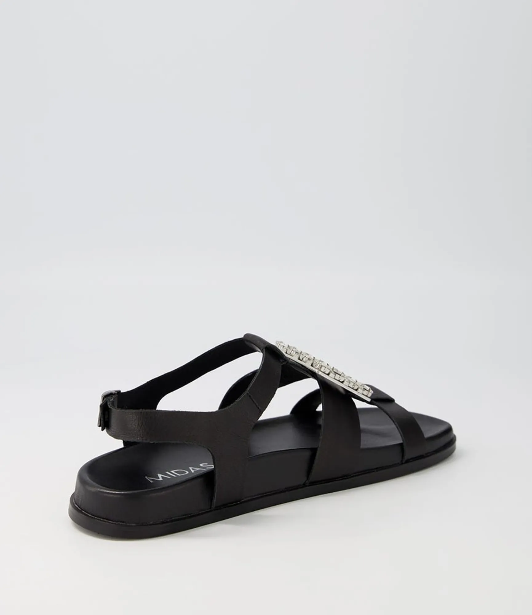 Flash Sale Midas Shoes Dyllon Black Leather Sandals