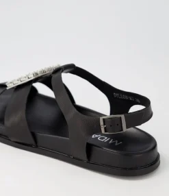Flash Sale Midas Shoes Dyllon Black Leather Sandals