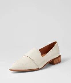 Hot Midas Shoes Easey Ivory Patent Leather Loafers