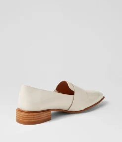Hot Midas Shoes Easey Ivory Patent Leather Loafers