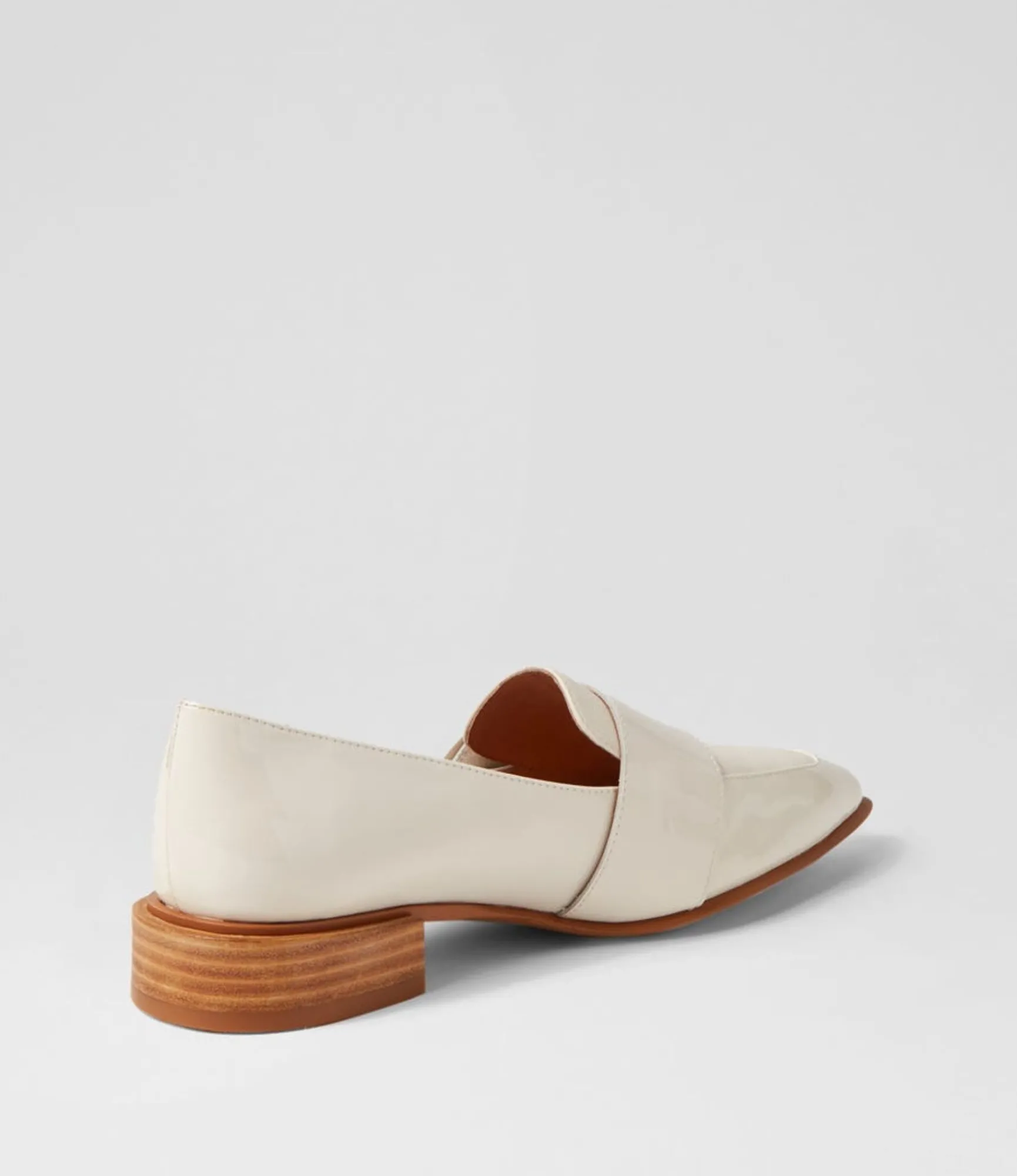 Hot Midas Shoes Easey Ivory Patent Leather Loafers