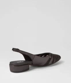 Sale Midas Shoes Easi Black Shimmer Mesh Leather Flat Shoes