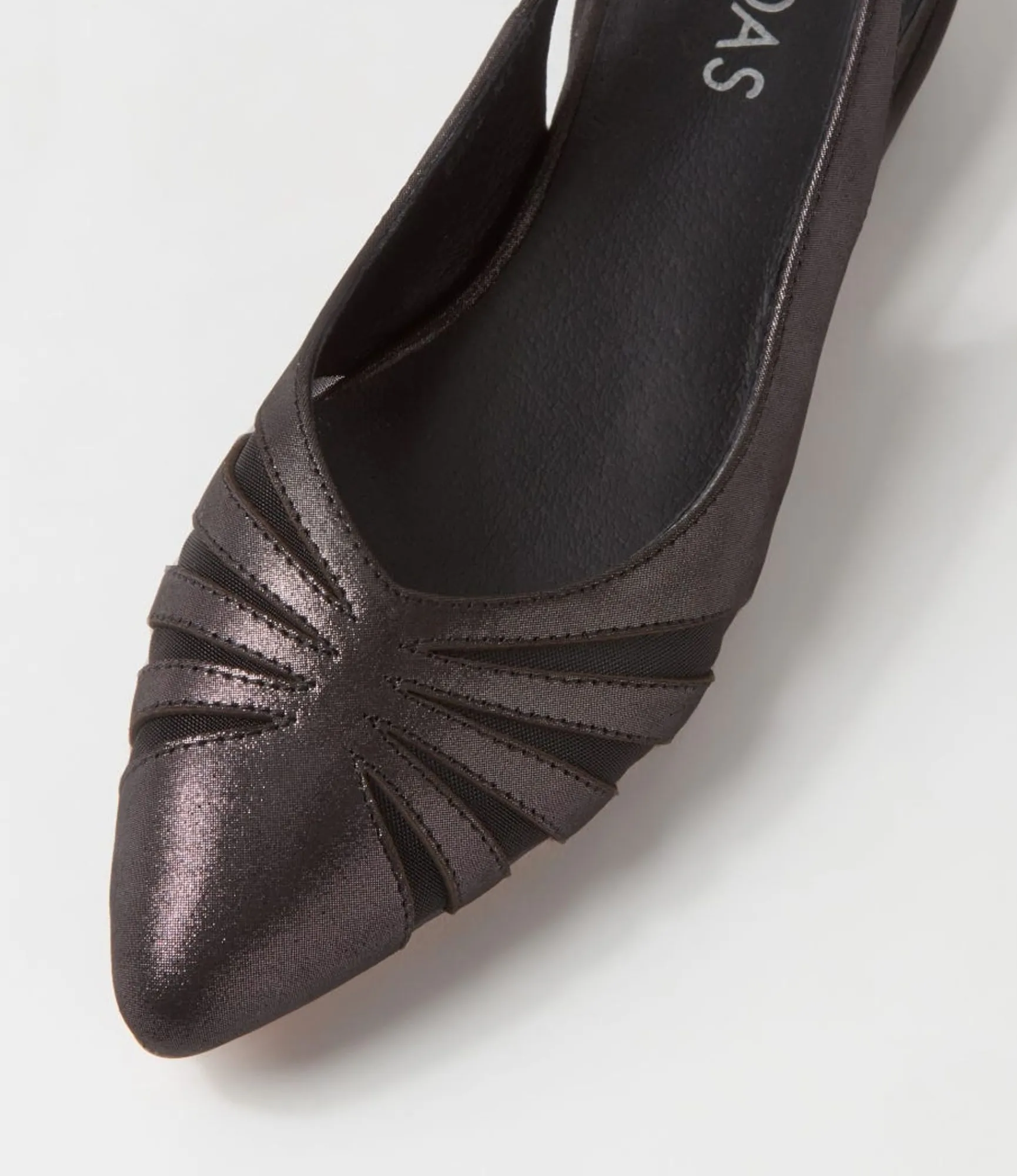 Sale Midas Shoes Easi Black Shimmer Mesh Leather Flat Shoes