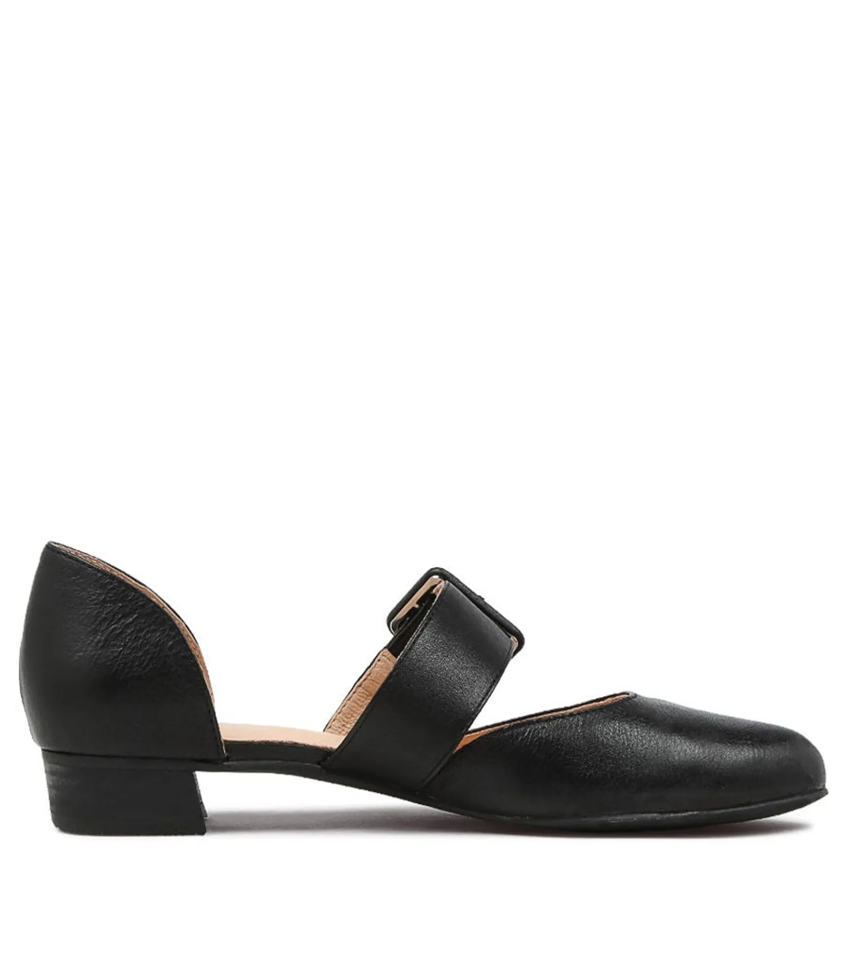 Best Midas Shoes Ebbie Black Leather Flat Shoes Bh