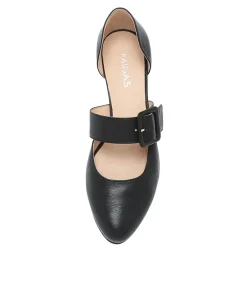 Best Midas Shoes Ebbie Black Leather Flat Shoes Bh