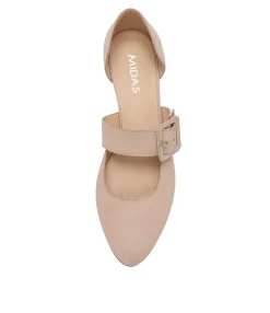 Best Midas Shoes Ebbie Cafe Leather Flat Shoes