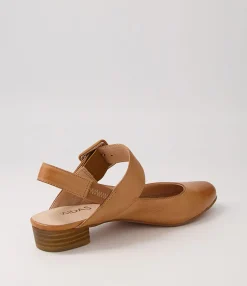 Best Midas Shoes Eleanor Dark Tan Leather Flat Shoes