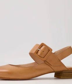 Best Midas Shoes Eleanor Dark Tan Leather Flat Shoes