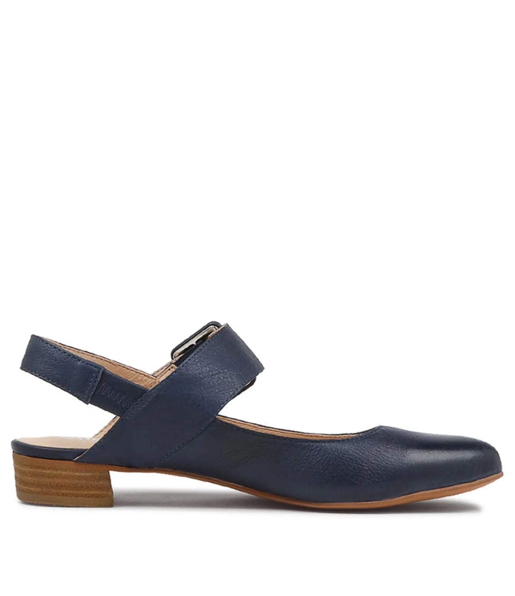Cheap Midas Shoes Eleanor Navy Leather Flat Shoes
