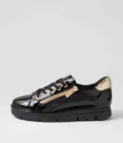Best Sale Midas Shoes Elias Black Gold Patent Leather Sneakers