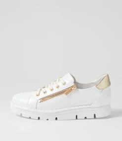 Best Sale Midas Shoes Elias White Gold Patent Leather Sneakers