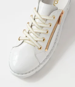 Best Sale Midas Shoes Elias White Gold Patent Leather Sneakers
