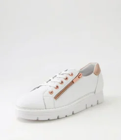 Sale Midas Shoes Elias White Pale Rose Gold Leather Sneakers