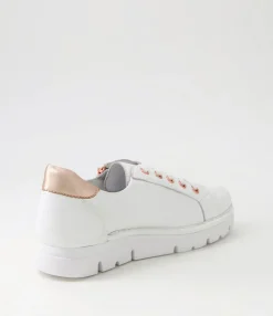 Sale Midas Shoes Elias White Pale Rose Gold Leather Sneakers
