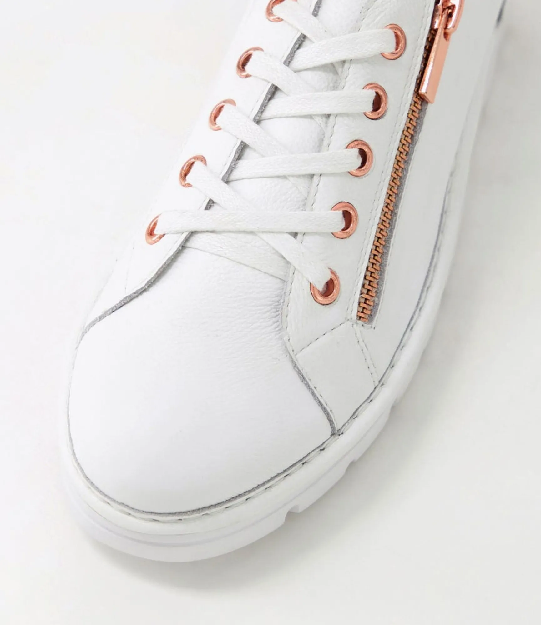 Sale Midas Shoes Elias White Pale Rose Gold Leather Sneakers