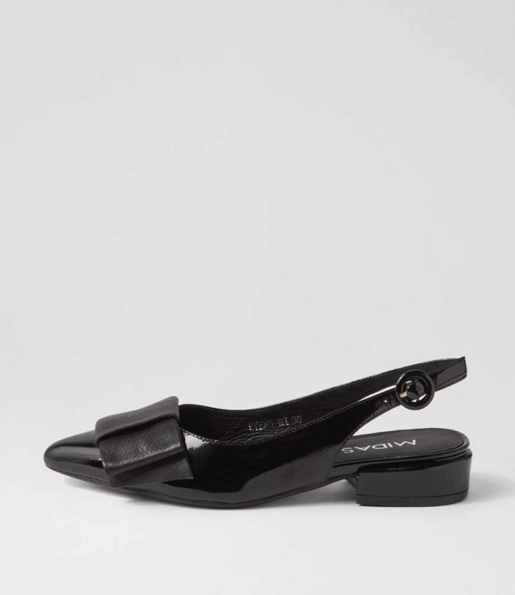 Shop Midas Shoes Evens Black Patent Leather Flat Shoes