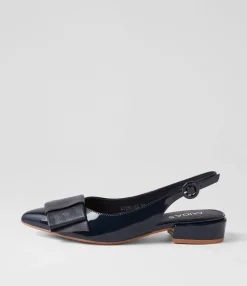 Online Midas Shoes Evens Navy Patent Leather Flat Shoes