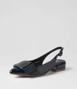 Online Midas Shoes Evens Navy Patent Leather Flat Shoes