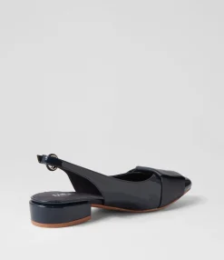 Online Midas Shoes Evens Navy Patent Leather Flat Shoes