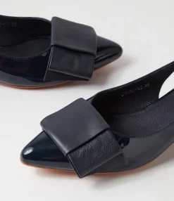 Online Midas Shoes Evens Navy Patent Leather Flat Shoes