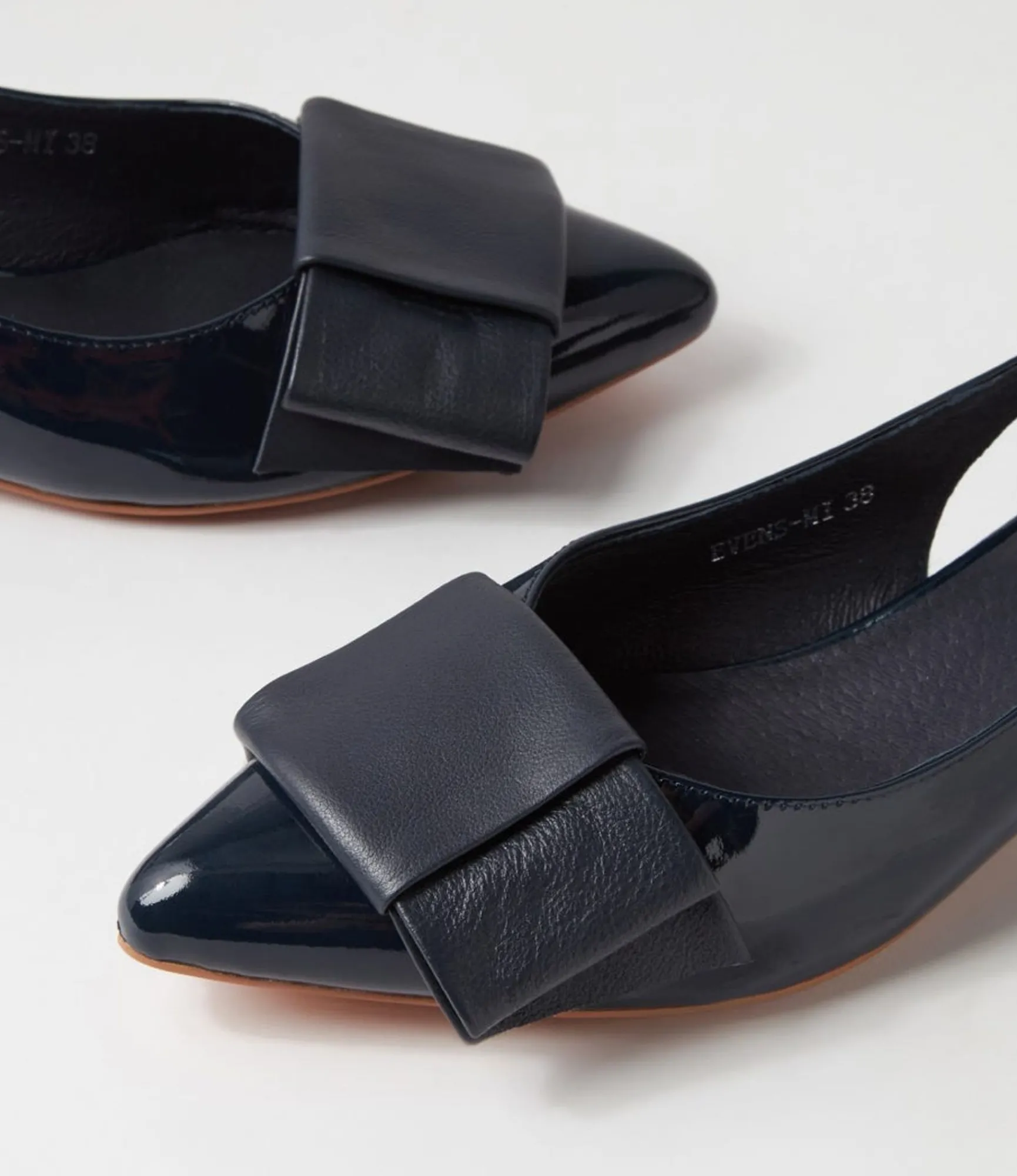 Online Midas Shoes Evens Navy Patent Leather Flat Shoes