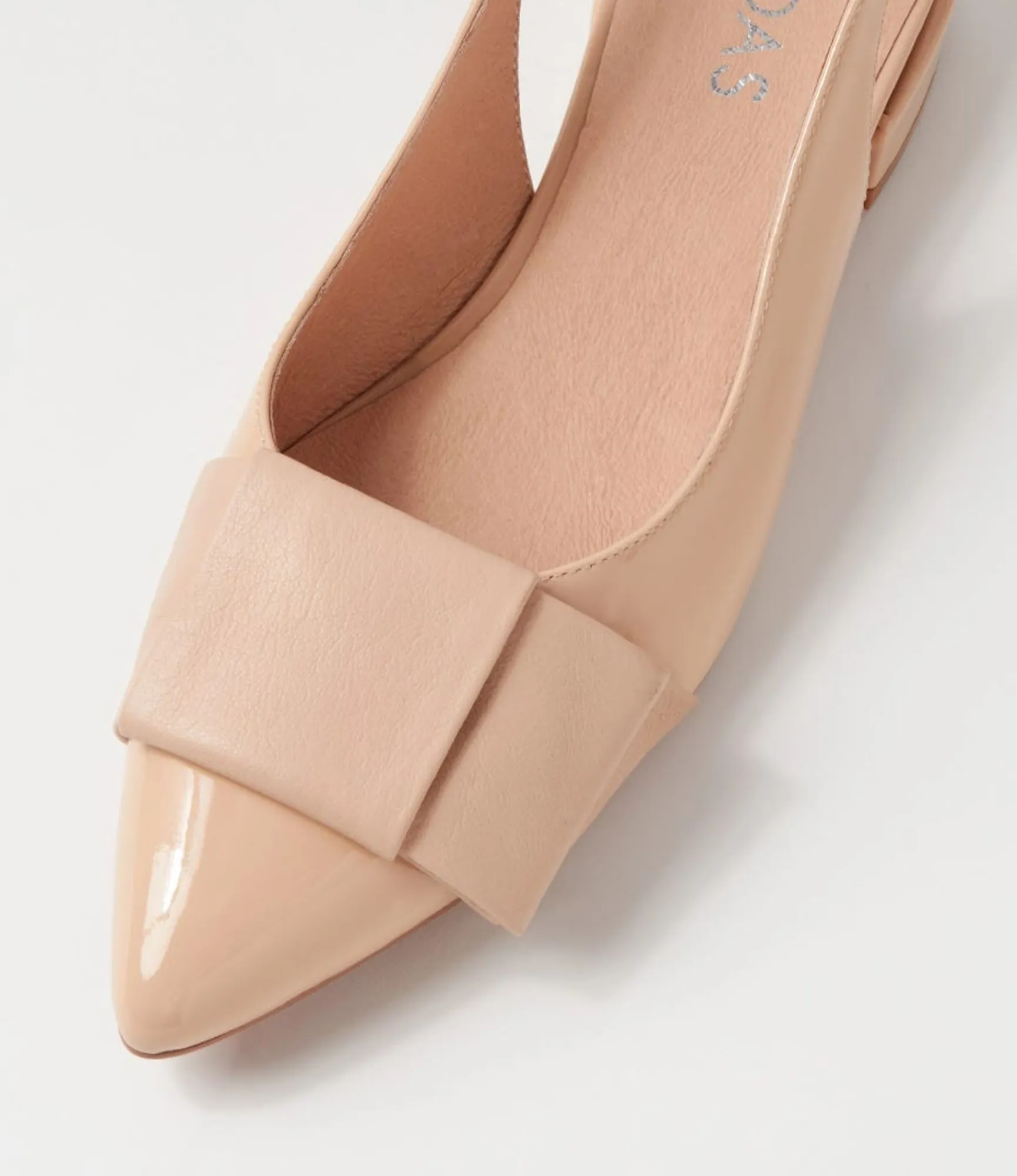 Shop Midas Shoes Evens Nude Patent Leather Flat Shoes