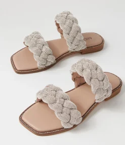 Store Midas Shoes Faba Silver Nude Jewels Slides