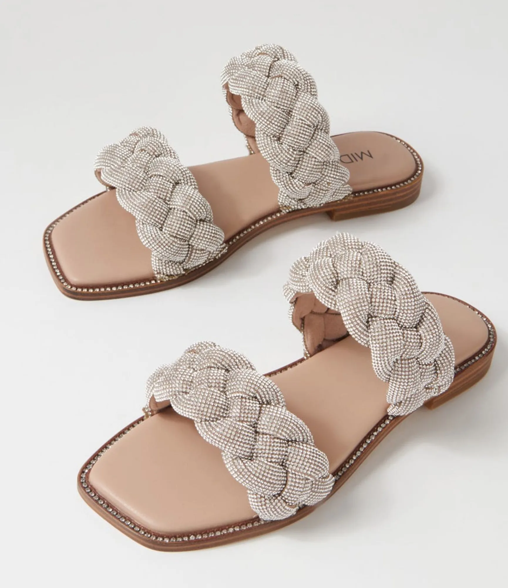 Store Midas Shoes Faba Silver Nude Jewels Slides