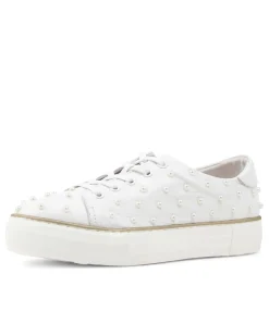 Discount Midas Shoes Faith White Leather Sneakers