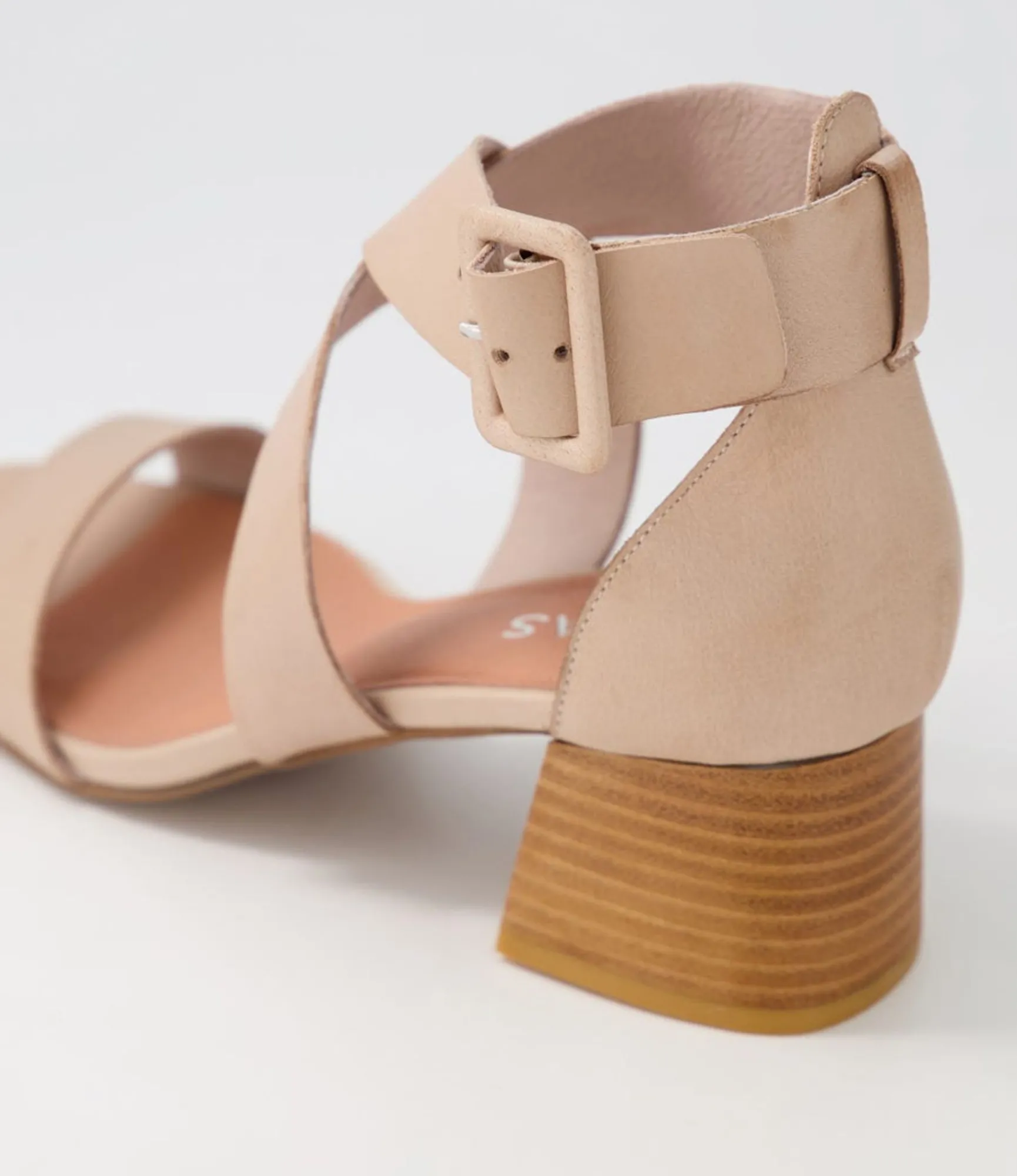 New Midas Shoes Farlane Dark Nude Leather Sandals