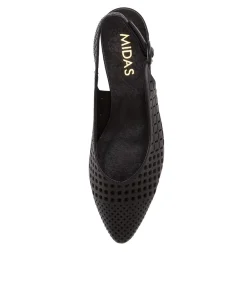 Shop Midas Shoes Favla Black Leather Flat Shoes