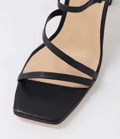 Outlet Midas Shoes Fayte Black Leather Sandals