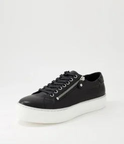 Hot Midas Shoes Feema Black White Leather Sneakers
