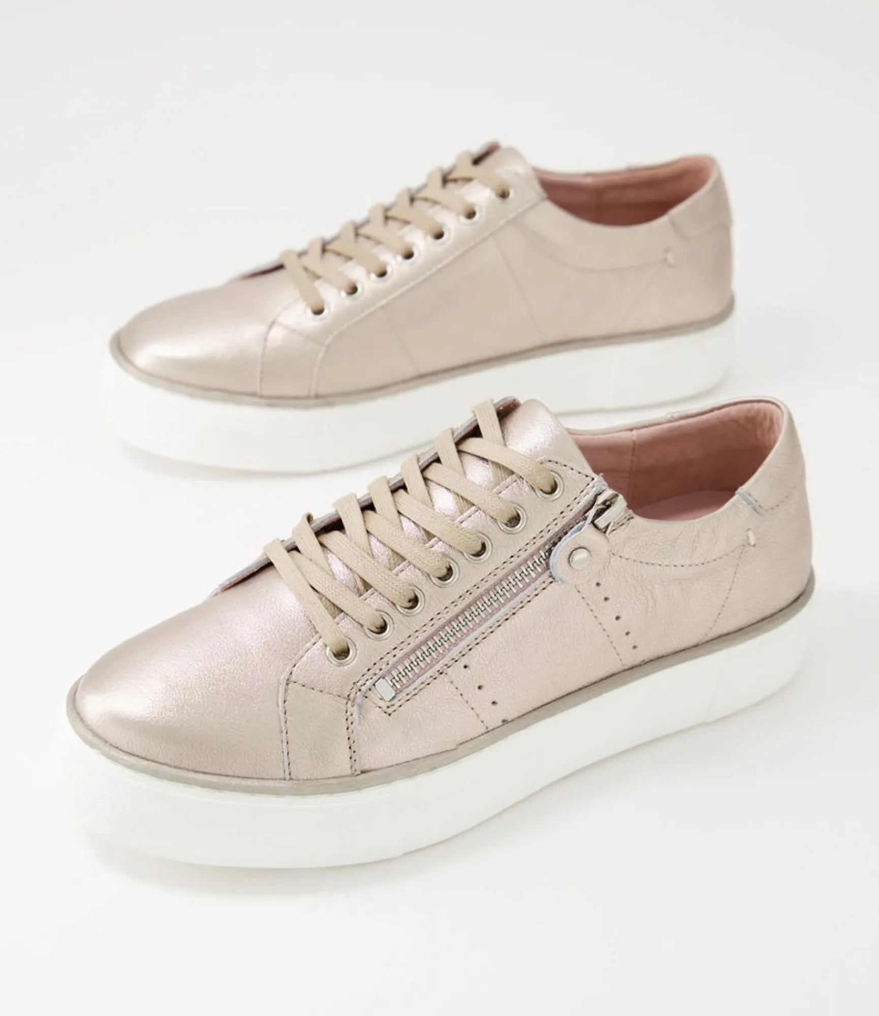 New Midas Shoes Feema Platino White Leather Sneakers